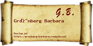 Grünberg Barbara névjegykártya